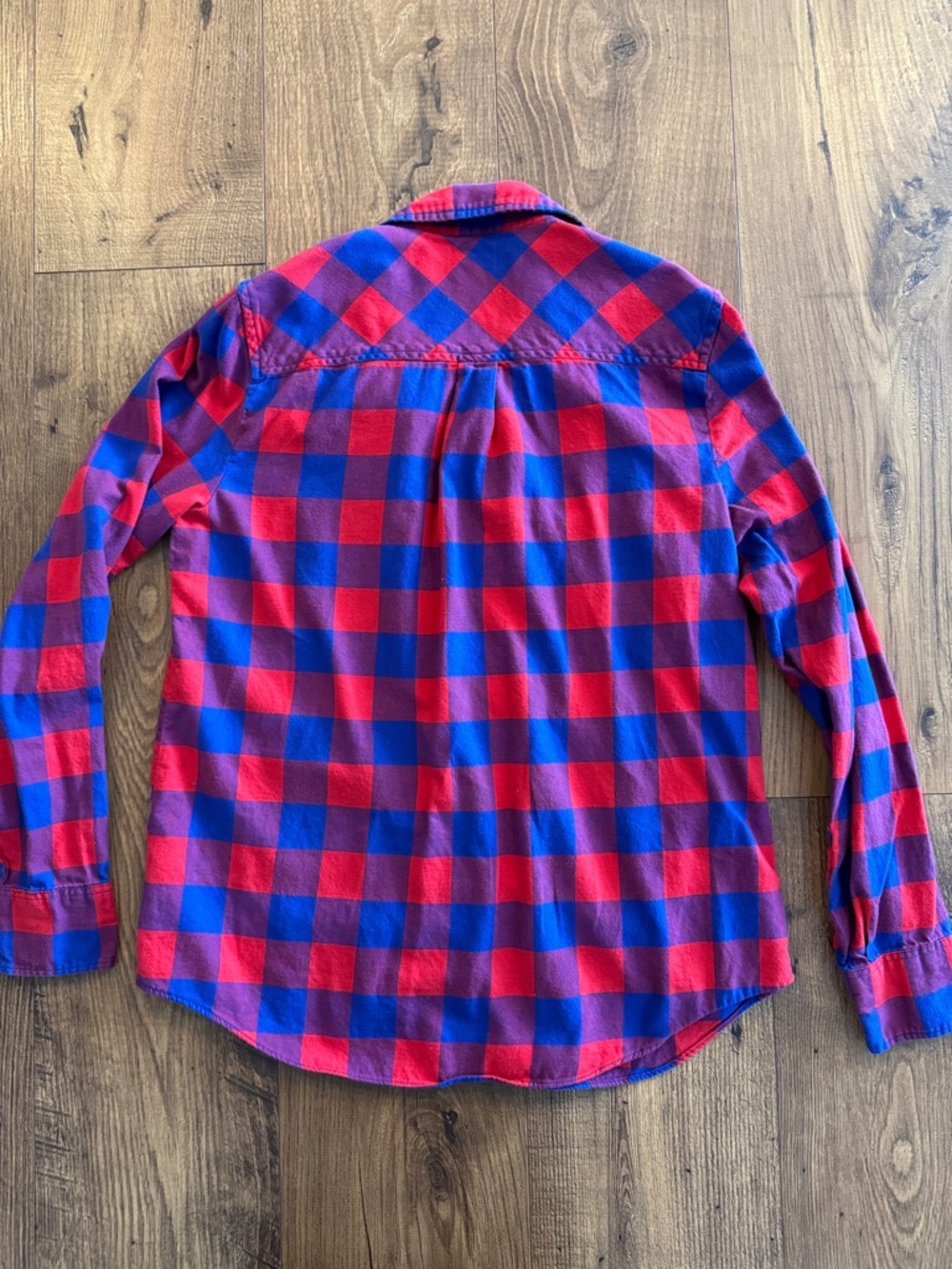 J. Crew women’s button down blue / red shirt, boy fit, size small - Picture 3 of 3